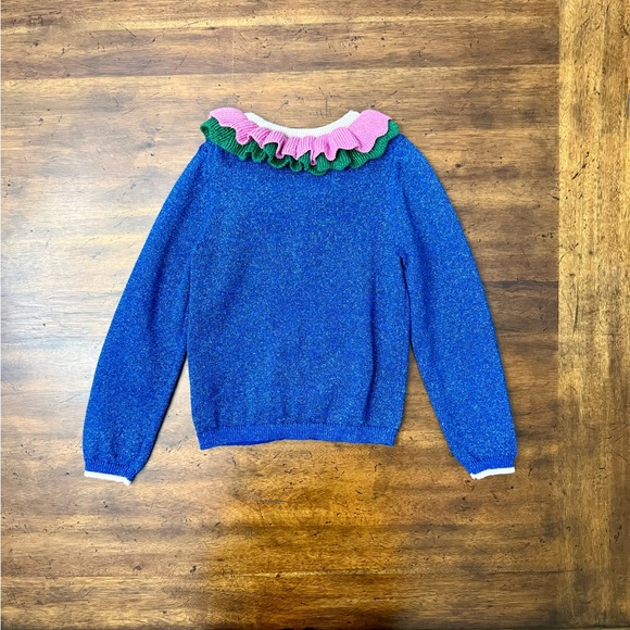 Mini Boden Frill Sparkle Cardigan, Navy Multi Sparkle Size 8-9 NWOT - Picture 7 of 7